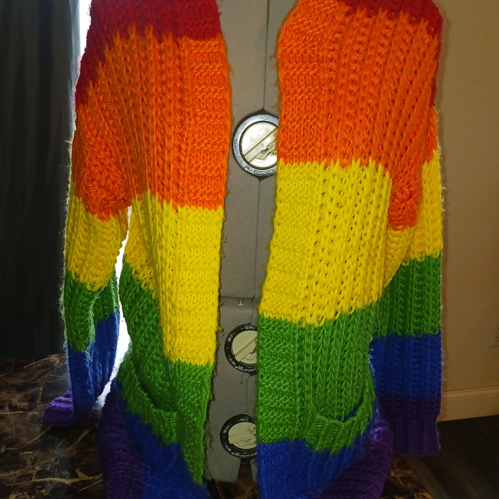 Current Mood Multicolor Rainbow Cardigan